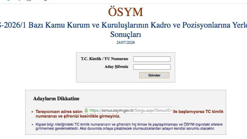 KPSS-2026/1 TERCİH SONUÇLARI AÇIKLANDI! ÖSYM KPSS merkezi atama sonuç sorgulama ekranı
