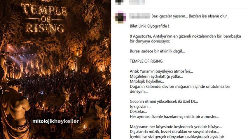 Antalya'da skandal olay! Tepkiler sonrası iptal edilen Karataş Mağarası'nda antik Yunan temalı parti geliyor!