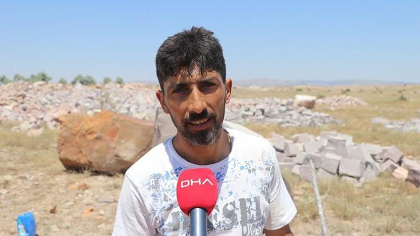 Ekmeğini gerçekten taştan çıkarıyor! Ağırnas'ın son taş ustası 40 derece sıcakta tonlarca kayaya şekil veriyor!