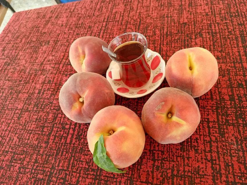 Çivril'de hasadı süren şeftalinin fiyatları 1 günde yarıya düştü