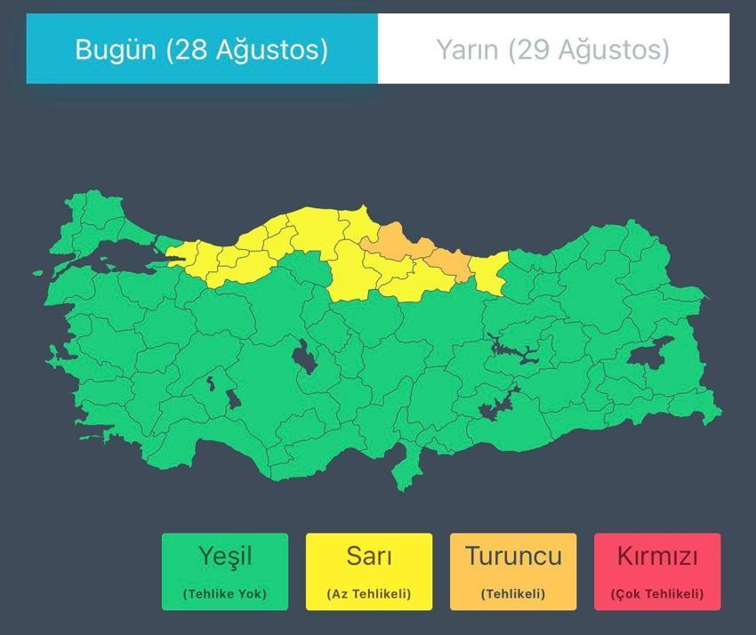 HAVA DURUMU UYARISI: 28-29 Ağustos'ta kuvvetli sağanak ve fırtına geliyor