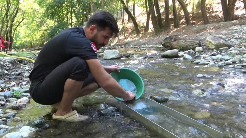 Altın avcısı Türkiye'nin derelerinden her gün 5 gram altın çıkarıyor