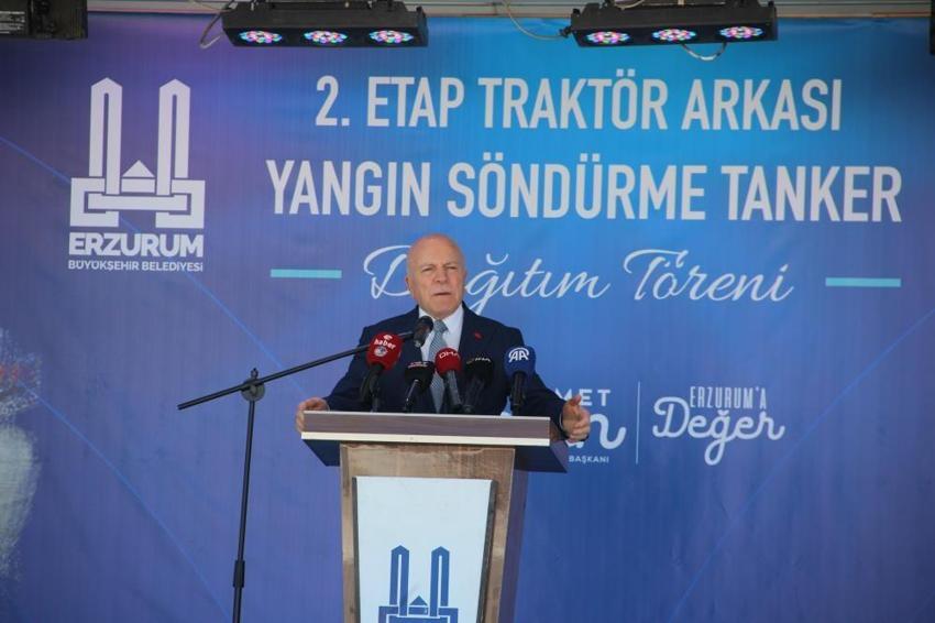 Erzurum'da kırsal mahallelere 150 adet yangın söndürme tankeri dağıtıldı!