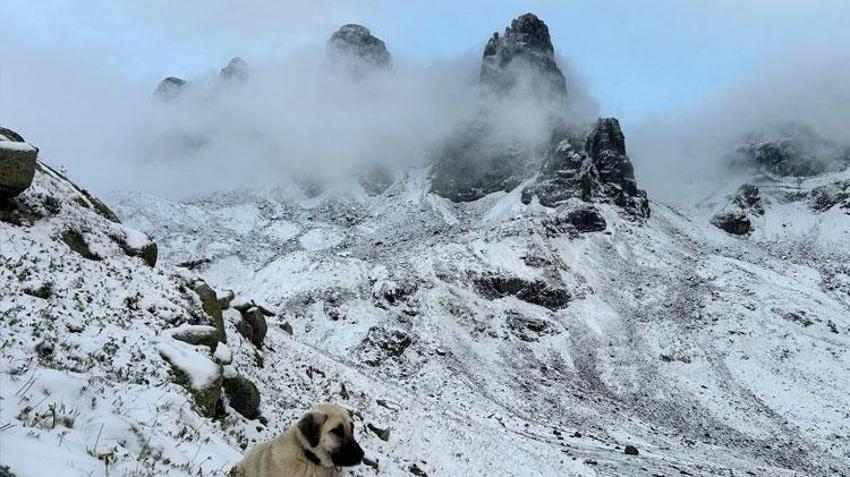 Rize'ye kış erken geldi! Sıcaklıklar düştü kar yağışı Kaçkar Dağları'nı beyaza bürüdü