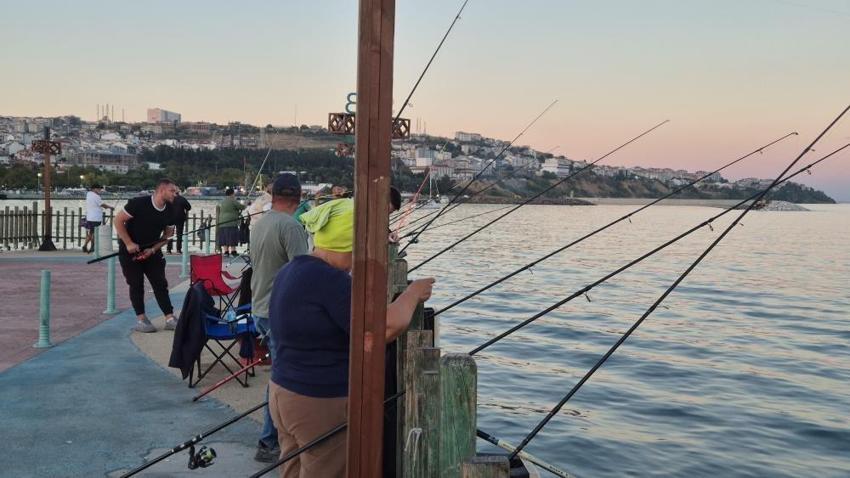 Tekirdağ'da iskelede yaşanıyor: Oltasını kapan geldi