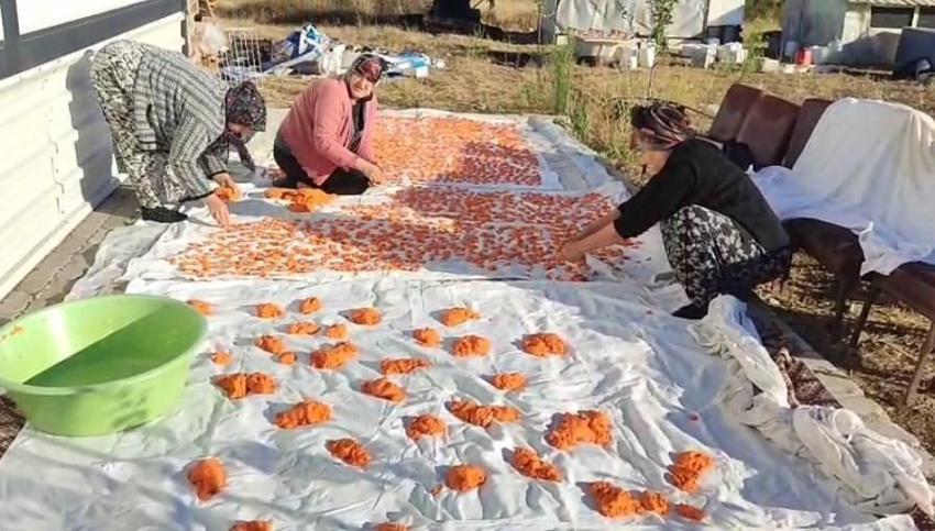 Un, yoğurt ve biberi harmanlıyorlar! Komşular bir araya geldi, kış hazırlığı başladı