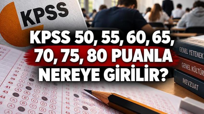 KPSS 50, 55, 60, 65, 70, 75, 80 PUANLA NEREYE GİRİLİR? 2026 KPSS puanıyla hangi kurumlara başvuru yapılır?