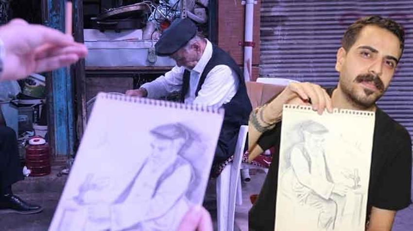 Cizre'de yüzleri güldüren proje! Unutulmaya yüz tutan meslek ustalarını karakalem çalışmasıyla resmediyor