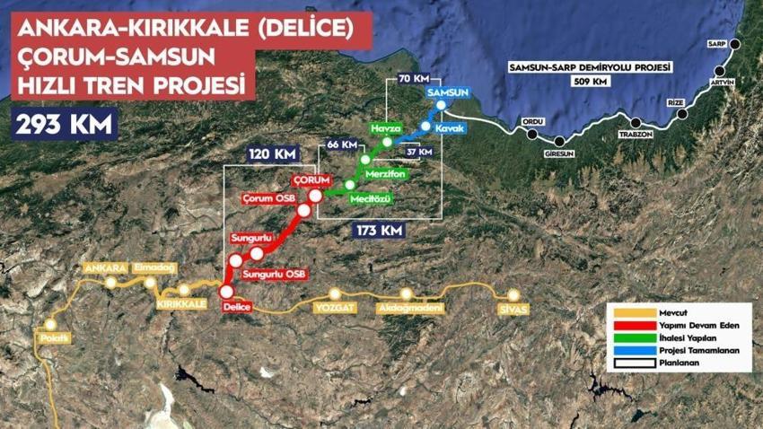 Ankara-Samsun arası 2,5 saate düşüyor: Karadeniz Limanlarını Akdeniz'e bağlayacak!