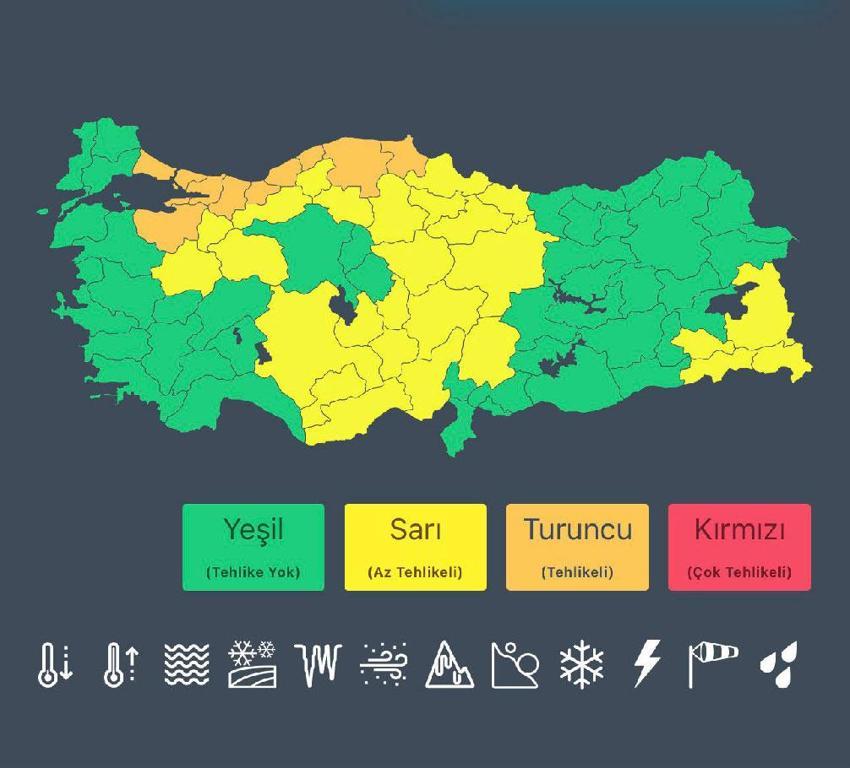 Sağanak yağışlar etkili olacak! Meteoroloji açıkladı Bakan Kurum uyardı: 10 ilde turuncu, 26 ilde sarı kodlu uyarı var