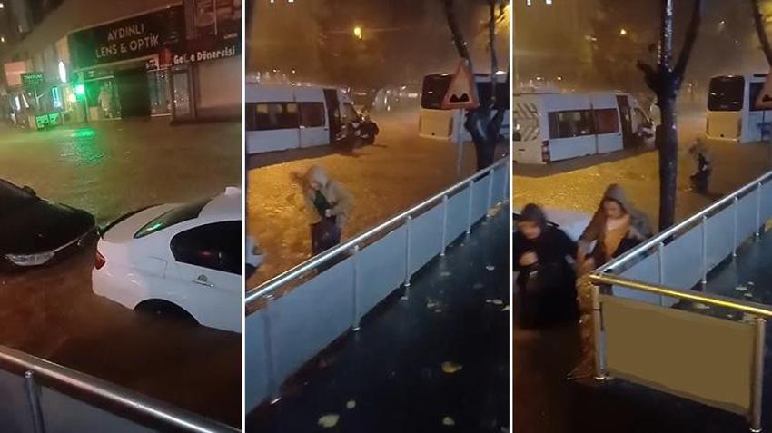Tuzla’da caddeler göle döndü, araçlar yolda kaldı! Minibüslerden 41 personel tahliye edildi