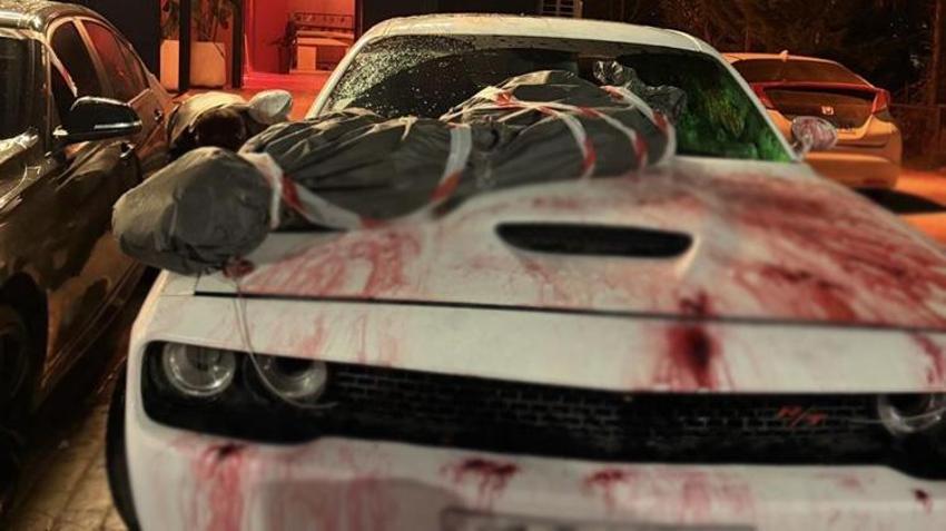 Eskişehir'de polisi alarma geçiren olay! Kan lekesi ve ceset figürünü görenler şoke oldu