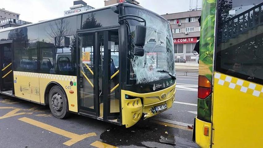 Üsküdar'da 2 İETT otobüsü çarpıştı! Kazada 4 yolcu yaralandı