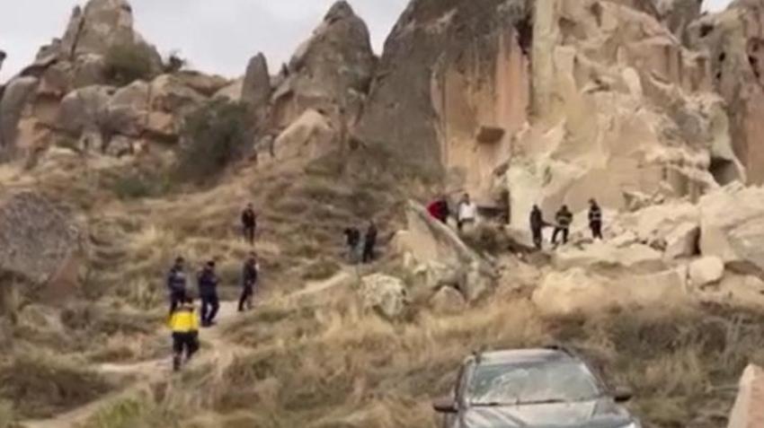 Kapadokya'da peribacası çöktü: Ölü ve yaralılar var