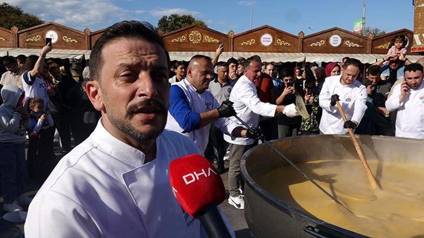 Trabzon Gastronomi Festivali'nde rekor şov: 1 ton 680 kilo kuymak vatandaşa ikram edildi